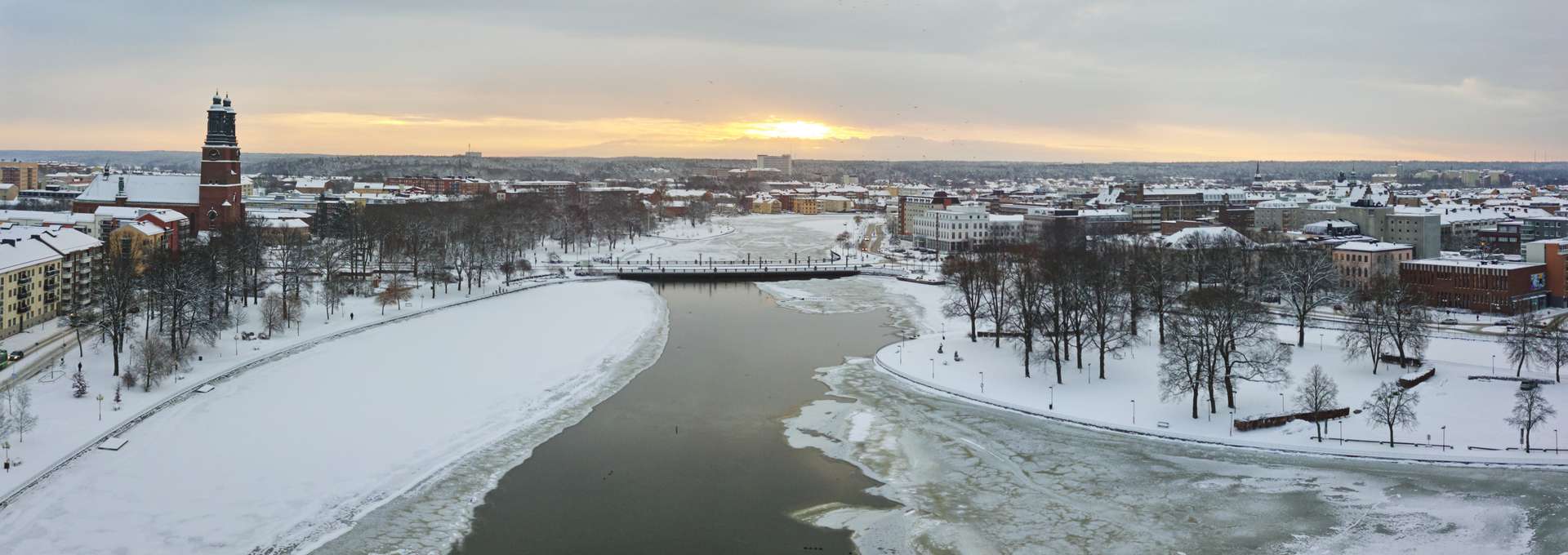 A view of Eskilstuna during the winter